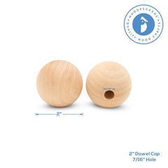 Wood Dowel Caps 2 inch, 1/2 inch Hole, For Crafts and DIY | Woodpeckers