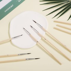 45pcs Tiny Detail Paint Brushes, 3 Sizes Fine Tip Medium, Wood Color