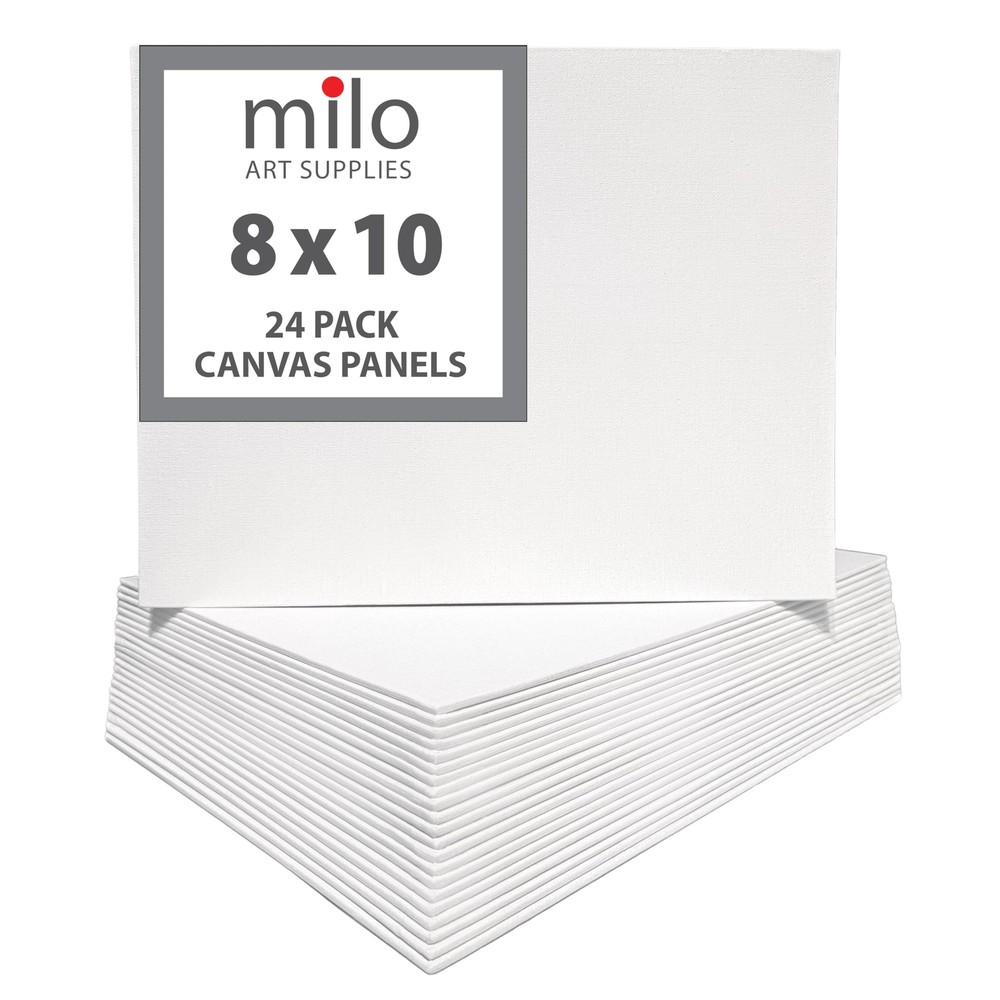 milo Canvas Panel Boards for Painting | 8×10 inches | 24 Pack of Flat Canvas …