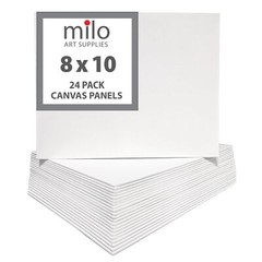 milo Canvas Panel Boards for Painting | 8×10 inches | 24 Pack of Flat Canvas …