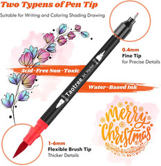 36 Colors Dual Tip Art Markers Pens for Adult Coloring Books, Artist Fine & Brus