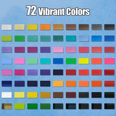 72 Colors Large Block Watercolor Paint Set Portable Kit With 3 Paintbrushes