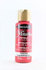 Festive Red Metallic Acrylic Craft Paint 2 oz for Fabric Frames Vases Figurines