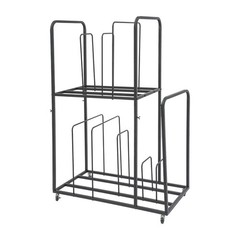 2 Tier Art Canvas Storage Rack with 4 Wheels Display Stand for Painting Board