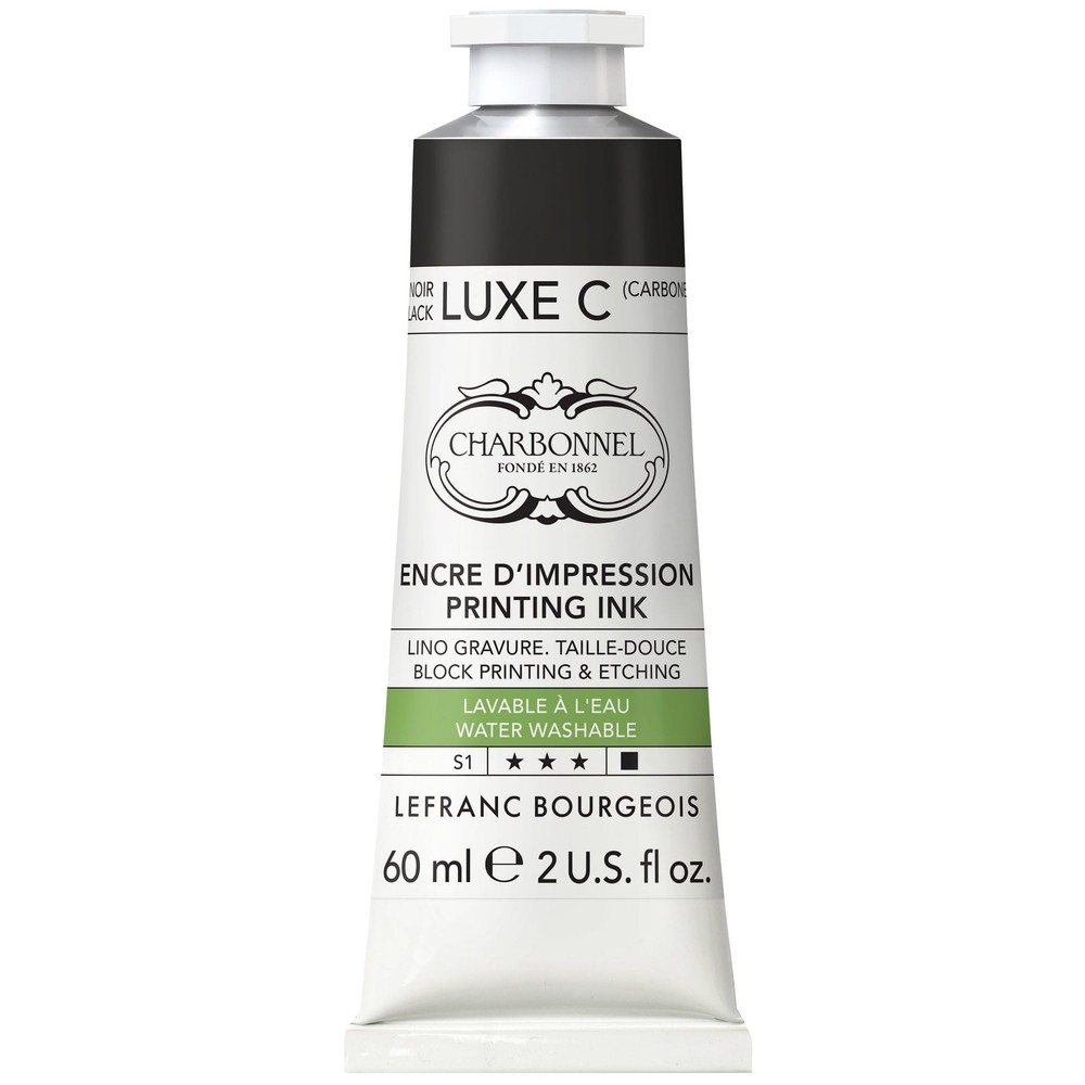 Charbonnel Professional Printing Waterwashable Ink 60ml 2 oz Black Luxe C
