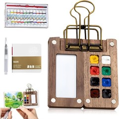 Mini Paint Set Watercolor Pocket Travel Water Color Set with 12 Color Sketchbook