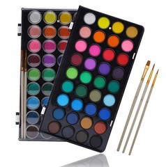 Watercolor Paint Set 36 Colors with 3 Brushes Travel Design Card Making