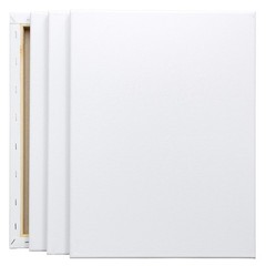 FIXSMITH Stretched White Blank Canvas – 12 x 16 Inch, Bulk Pack of 8, Primed, 10