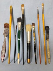 Vintage Paint Brushes Lot of 10 Various Sizes #5