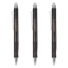 3Pcs 0.5mm Fine Point Retractable Erasable Gel Pens Comfortable Grip, Black