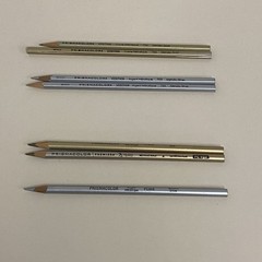 Prismacolor Metallic Silver Gold Pencils Lot of 7 Artist Drawing Art Supplies