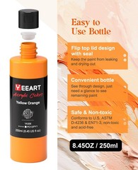 ACRYLIC PAINT SET for Kids Adults Artists Canvas 8.45oz 18 Colors YEEART