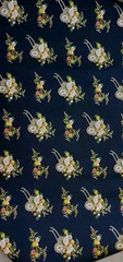 Japanese Art Paper Handmade Chiyogami Vintage Black Floral Rickshaw Gold 37×25″