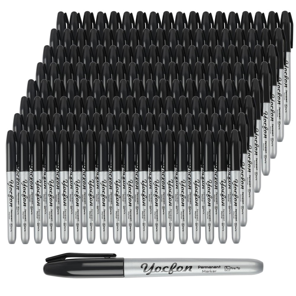 Yocfon Permanent Markers Bulk, 144 Count Black 1 (Pack of 144),