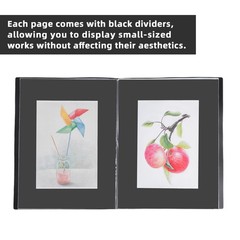 Large 18″x24″ Art Portfolio Binder with 30 Plastic Sleeves Display 60 Pages
