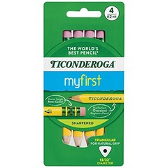 My First Short Triangular Wood-Cased Pencils, #2 HB Soft, With Erasers,