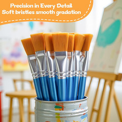 40 Pcs Flat Paint Brushes,1 Inch Craft Paint Brushes, Large Acrylic Paint Brush