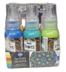 Dots Acrylic Paint Set, 6 Piece DIY Acrylic Paint Dots Kit Featuring 6 Colors