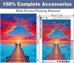 Sunset Diamond Art Kits for Adults, 5D DIY Diamond Painting Kits for Beginners,