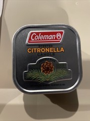 Coleman Pine Scented Citronella Candle with Wooden Crackle Wick – 6 oz, White
