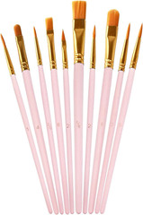 1 Pack Paint Brushes Set, 10 Pcs Nylon Hair Painting Brushes for Watercolor, Oil