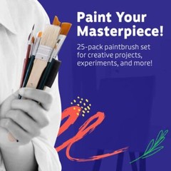 Paint Brushes – Acrylic Paint Set and Detail Paint Brushes for Kids – 25 Pack