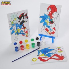 Sonic The Hedgehog Canvas Paint Set for Kids with 3 Canvases, Acrylic Paint, …