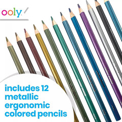 Metallic Sheen Colored Pencils Set of 12,Drawing and Coloring Pencils for Kids a