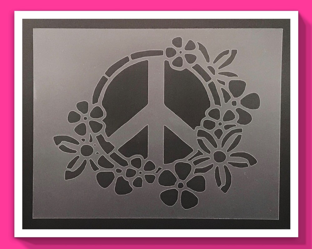 Peace Sign #8 Stencil 10mm or 7mm Thick, Peace, Love, Hippie, Airbrushing