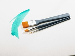 6 Pack Watercolour Brush Set Short Handle Round Flat Filbert Art Supplies