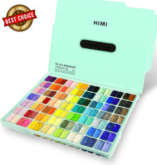 HIMI Gouache Paint Set, 112 Colors X 12G Twin Jelly Cup Design with Portable Cas