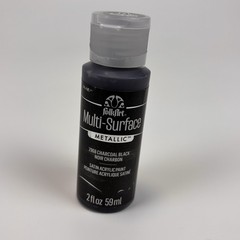 FolkArt Metallic Satin Acrylic Paint 2968 Charcoal Black – Multi-Surface 2oz