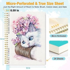 Travel-Friendly Watercolor Paper Pad – Spiral Bound, 24 Sheets 5.5″x8.5″