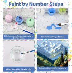 Mountain Landscape Paint by Numbers Kit for Adults, Cabin Paint by Number Kits..