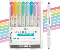 Mildliner Dual-Tip Highlighter Marker Set, Broad and Fine Tips, No Bleed, Ide…