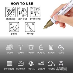 Red Permanent Paint Markers Oil Based 2 Pack Multi Surface Art Pens