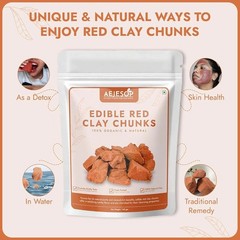AEJESOP Red Clay, Edible Clay Chunks, Natural for Eating (Food), 3.5Oz(100G)
