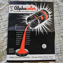 Rare Vtg 40s Weber Costello Alphacolor Dry Tempera Textile Painting Set Stencils