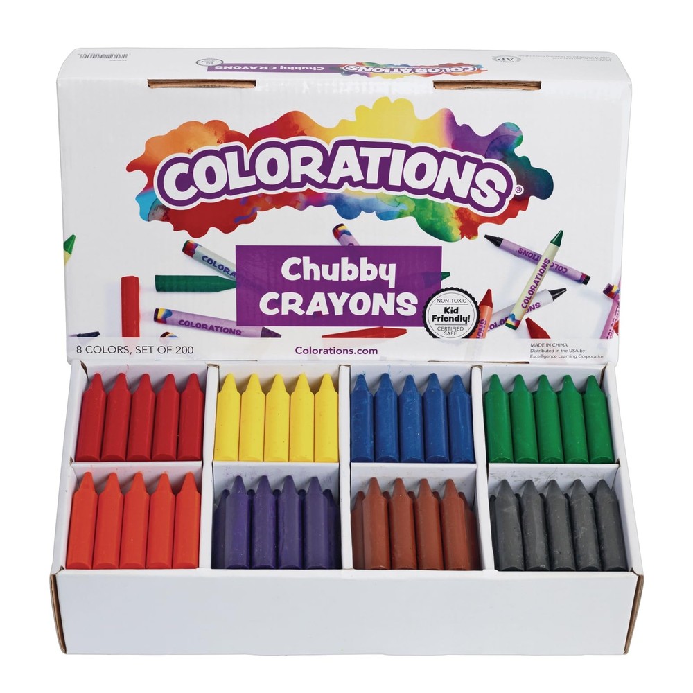 Colorations Chubby Crayons For Kids Set Of 200 – – – 2.68 L By .56 Dia –
