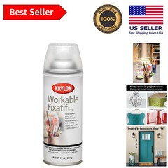 Krylon Workable Fixatif Spray Clear, 11oz – Matte Finish for Art Protection