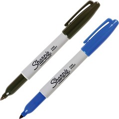 Fine Point Permanent Markers in Black & Blue – 2 Pack for Precise Marking