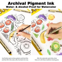 KERIFI Micro-Pen Fineliner Ink 1 Count (Pack of 12), 12 Black (Assorted Nib)