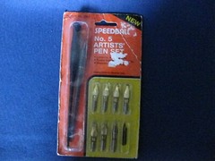 Speedball Artists Pen Set No. 5 Lettering Calligraphy 2 pen holders 9 Nibs ct2