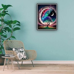 Starry Sky Diamond Painting Kits for Adults,Moon Diamond Art for Beginners, 5D D