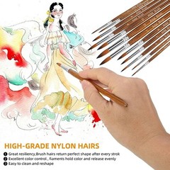 12PCS Professional Artist Paint Brush Set for Acrylic Oil Watercolor Painting