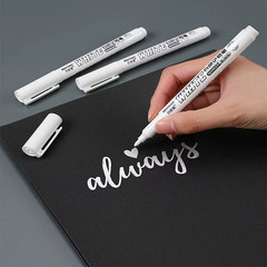 3pcs White Paint Marker Permanent Pen For Metal,Art,Wood,Paper,Plastic,Drawing