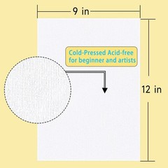 20 PCS Watercolor Paper Pad 140lb/300gsm Cold Press Art Supplies 9×12 Inch