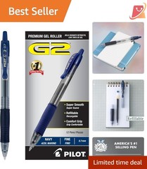 Gel Pen Refillable Retractable Fine Point Navy Blue Ink 12 Pack