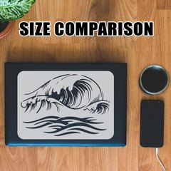 FINGERINSPIRE 9 PCS Sea Waves Painting Stencil Sun Beach Template Summer Surf…