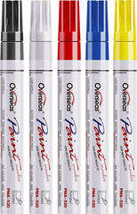 Overseas Paint Marker Pens – 5 Colors Permanent Oil Based Paint Markers, Medium